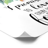 romantische bruiloft citeert waterverf bloemen bla poster (Hoek)