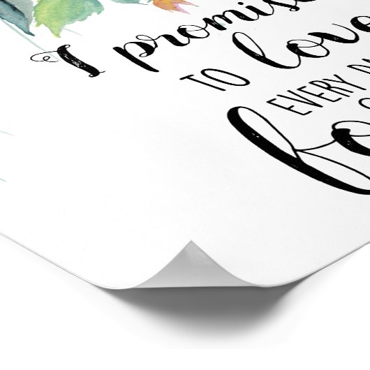 romantische bruiloft citeert waterverf bloemen bla poster (Hoek)