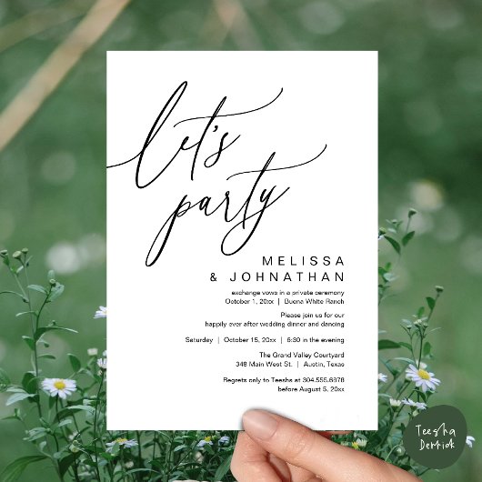 Romantische bruiloft Dancing, Let's Party Kaart