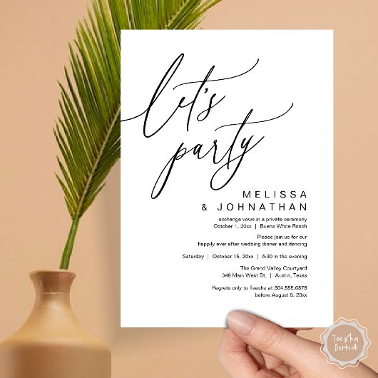 Romantische bruiloft Dancing, Let's Party Kaart