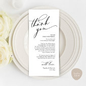 Romantische bruiloft Dank u plaats instelling Kaar Programmakaart