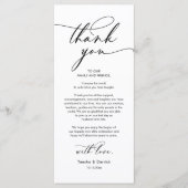 Romantische bruiloft Dank u plaats instelling Kaar Programmakaart (Voorkant)
