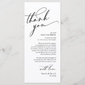 Romantische bruiloft Dank u plaats instelling Kaar Programmakaart (Voorkant)