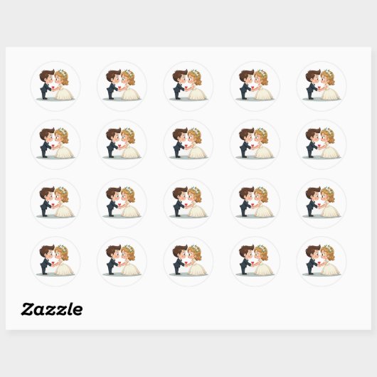 Romantische bruiloft dans Sticker (Vel)