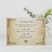 romantische bruiloft details kaart (Staand voorkant)