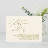 Romantische bruiloft Dinner Party, Vier met ons Kaart (Staand voorkant)