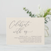 Romantische bruiloft Dinner Party, Vier met ons Kaart (Staand voorkant)