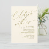 Romantische bruiloft Dinner Party, Vier met ons Kaart (Staand voorkant)
