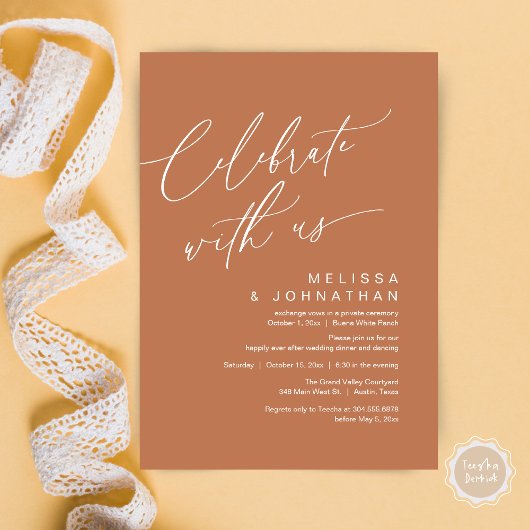 Romantische bruiloft Dinner Party, Vier met ons Kaart