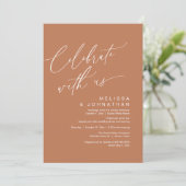 Romantische bruiloft Dinner Party, Vier met ons Kaart (Staand voorkant)