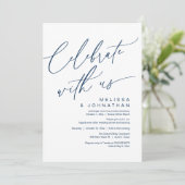 Romantische bruiloft Dinner Party, Vier met ons Kaart (Staand voorkant)