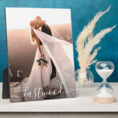 Romantische bruiloft foto Keepsake Fotoplaat (Zijkant)