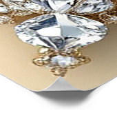 Romantische bruiloft hart Lijst met duiven Poster (Hoek)