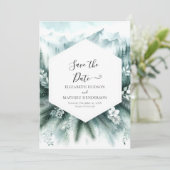 Romantische bruiloft in het bos save the date (Staand voorkant)
