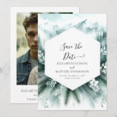 Romantische bruiloft in het bos save the date (Voorkant / Achterkant)