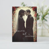 Romantische bruiloft in zwarte elegantie (Staand voorkant)