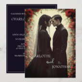 Romantische bruiloft in zwarte elegantie (Voorkant / Achterkant)