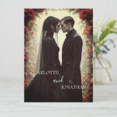 Romantische bruiloft in zwarte elegantie (Staand voorkant)