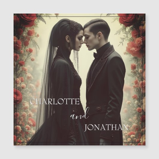 Romantische bruiloft in zwarte elegantie (Voorkant)