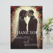 Romantische bruiloft in zwarte elegantie (Staand voorkant)