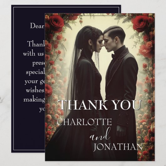 Romantische bruiloft in zwarte elegantie (Voorkant / Achterkant)