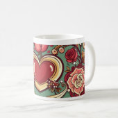 Romantische bruiloft & Jubileum Mok met Elegant (Voorkant rechts)