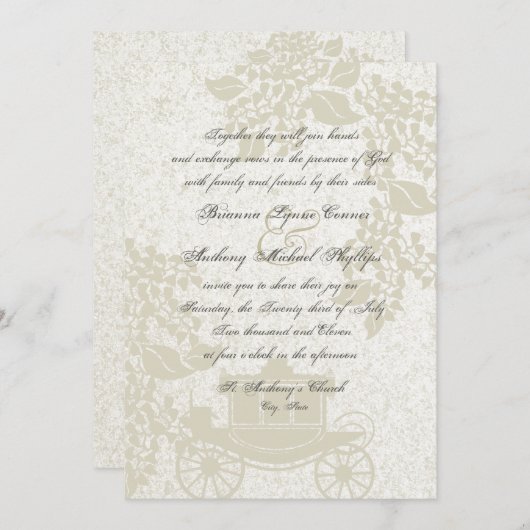 Romantische bruiloft kaart (Voorkant / Achterkant)