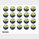 romantische bruiloft lantaarns blauwgroen ronde sticker (Vel)