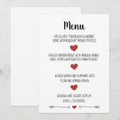 ROMANTISCHE BRUILOFT MENU KAART (Voorkant / Achterkant)