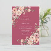 Romantische bruiloft met weelderige bessen kaart (Staand voorkant)