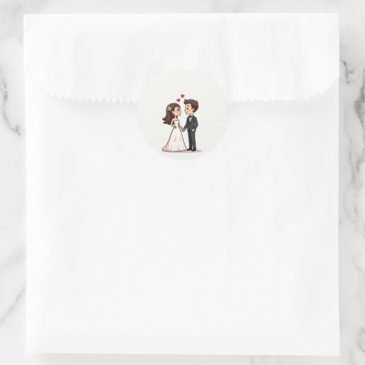 Romantische bruiloft moment Sticker (Tas)