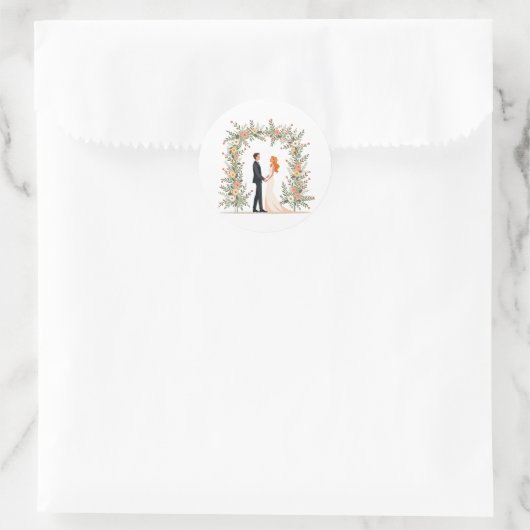 Romantische bruiloft moment Sticker (Tas)