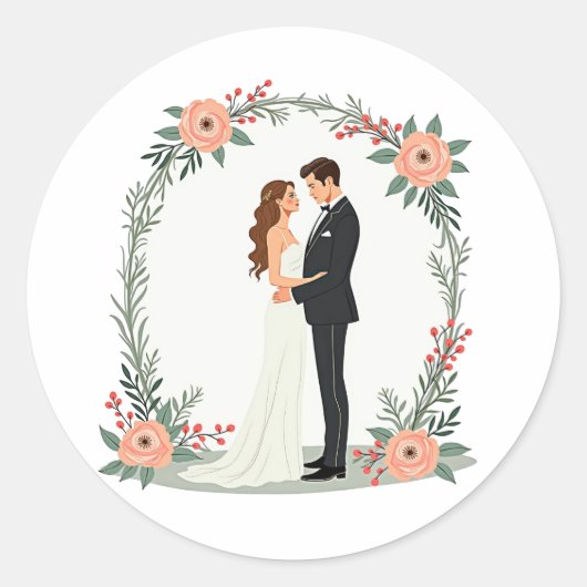 Romantische bruiloft moment Sticker (Voorkant)