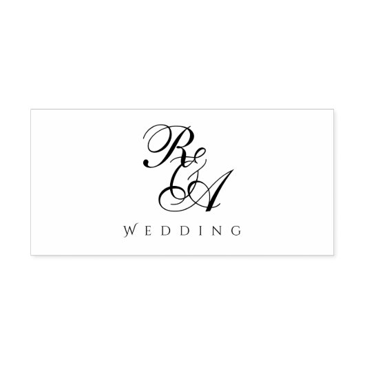 Romantische bruiloft monogram zelfinktende stempel (Design)