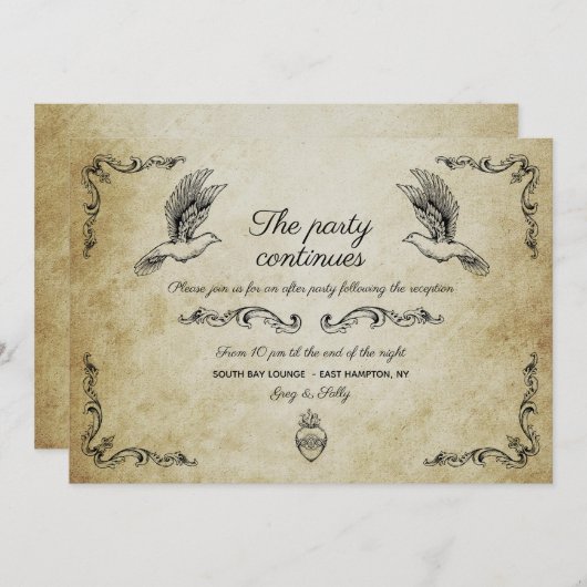 romantische bruiloft op uitnodiging van de partij (Voorkant / Achterkant)