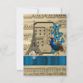 Romantische  bruiloft Parijs R.S.V.P RSVP Kaartje (Achterkant)