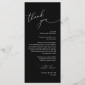 Romantische bruiloft plaats instelling dank u kaar programmakaart (Voorkant)