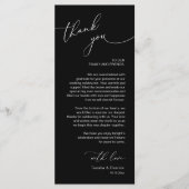 Romantische bruiloft plaats instelling dank u kaar programmakaart (Voorkant)
