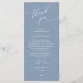 Romantische bruiloft plaats instelling dank u kaar programmakaart (Voorkant)