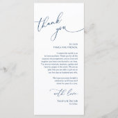 Romantische bruiloft plaats instelling dank u kaar programmakaart (Voorkant)