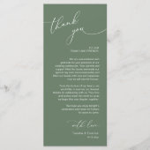 Romantische bruiloft plaats instelling dank u kaar programmakaart (Voorkant)