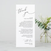 Romantische bruiloft plaats instelling dank u kaar programmakaart (Staand voorkant)