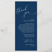 Romantische bruiloft plaats instelling dank u kaar programmakaart (Voorkant)