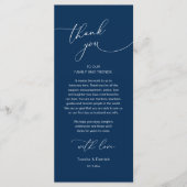 Romantische bruiloft plaats instelling dank u kaar programmakaart (Voorkant)