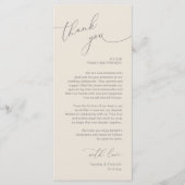 Romantische bruiloft plaats instelling dank u kaar programmakaart (Voorkant)