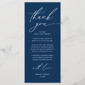 Romantische bruiloft plaats instelling dank u kaar programmakaart (Voorkant)