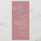 Romantische bruiloft plaats instelling dank u kaar programmakaart (Voorkant)