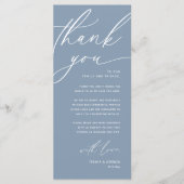 Romantische bruiloft plaats instelling dank u kaar programmakaart (Voorkant)