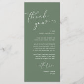 Romantische bruiloft plaats instelling dank u kaar programmakaart (Voorkant)