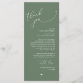 Romantische bruiloft plaats instelling dank u kaar programmakaart (Voorkant)